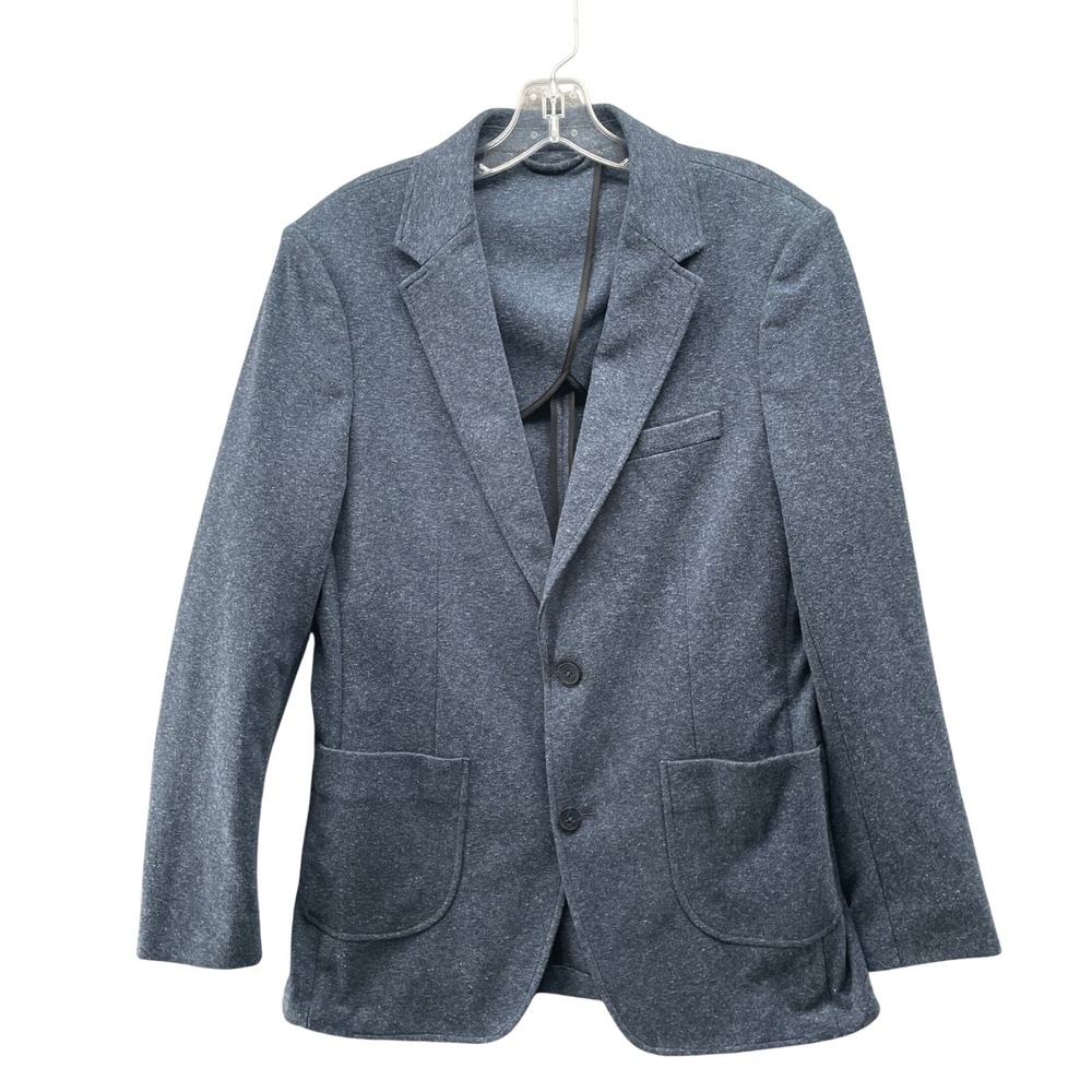 Artifact Knit Blazer Sport Coat Mens Medium Heather Blue Cotton Blend Casual